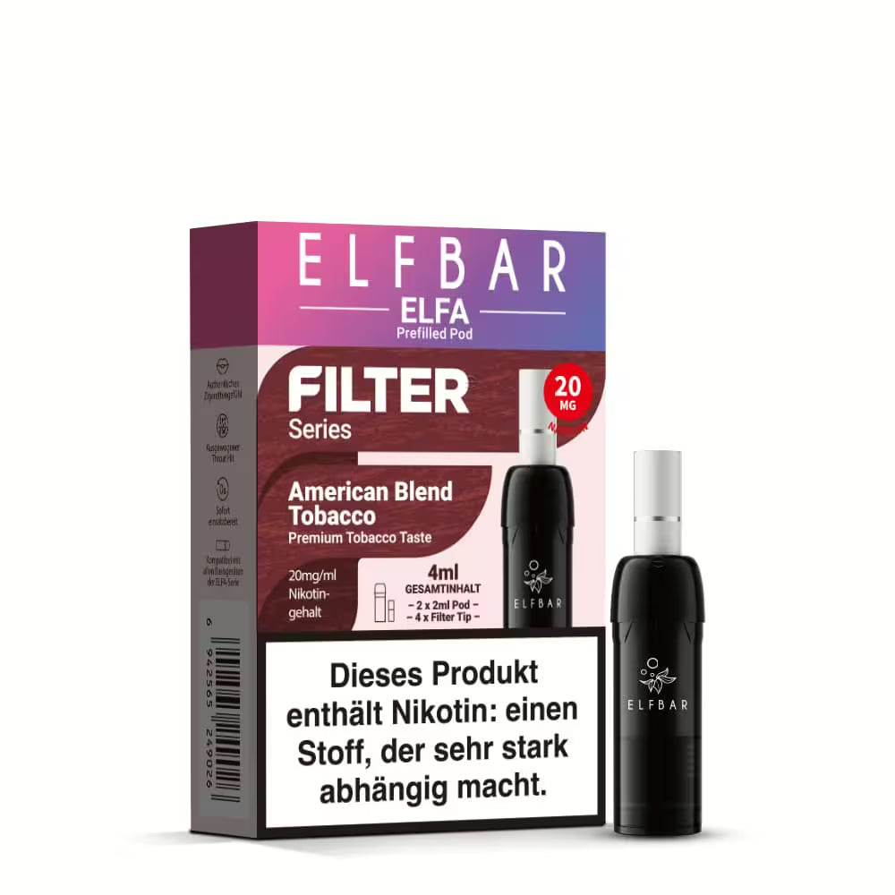 Elfbar Elfa Einweg Pod Filter Serie - American Blend Tobacco Nikotinsalz 20mg