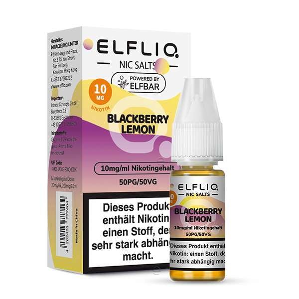 ELFBAR ELFLIQ Blackberry Lemon Nikotinsalz Liquid 10 ml 10mg