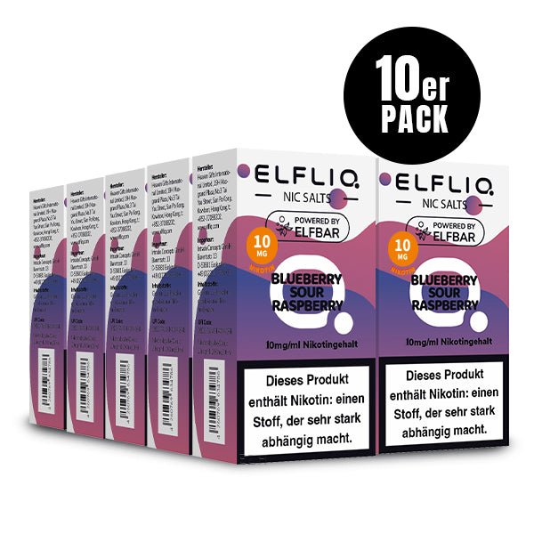 ELFBAR ELFLIQ Blueberry Sour Raspberry Nikotinsalz Liquid 10 ml 10mg