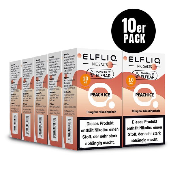 ELFBAR ELFLIQ Peach Ice Nikotinsalz Liquid 10 ml 10mg