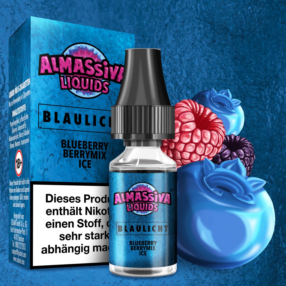 Almassiva Blaulicht Nikotinsalz Liquid 10 ml  Blaubeere khl  YASIRZ  E-Zigaretten Onlineshop