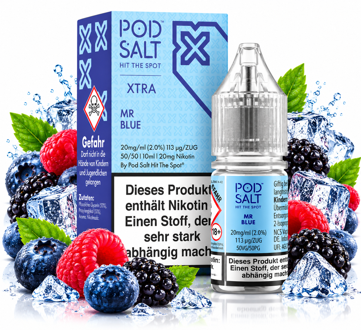 POD SALT XTRA Mr Blue Nikotinsalz Liquid 10 ml