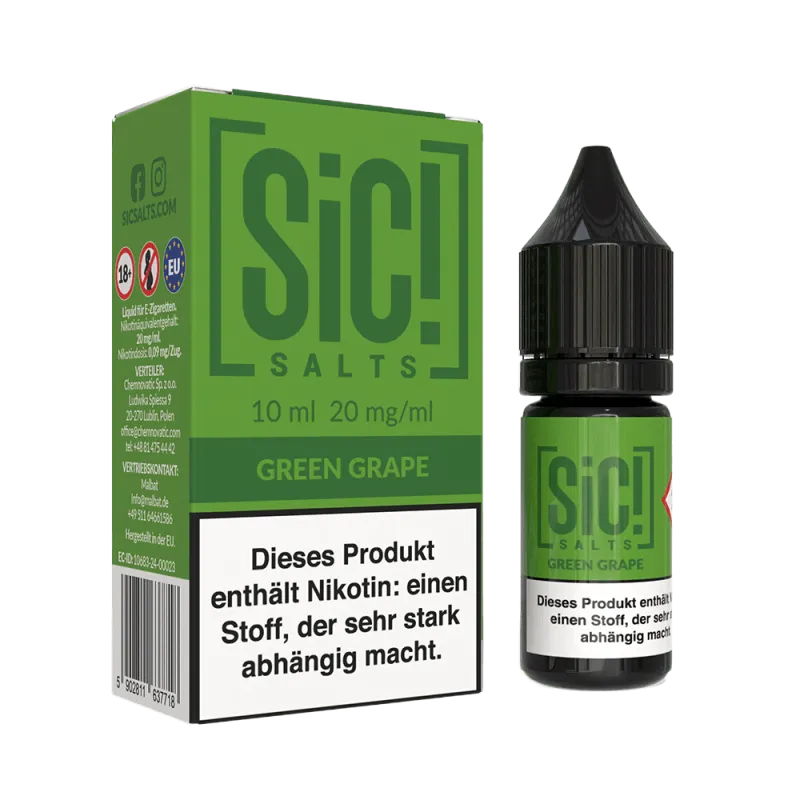 SIC! Green Grape Ice Nikotinsalz Liquid 10 ml