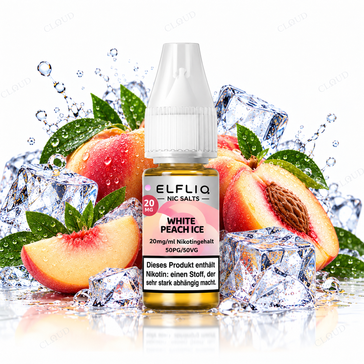ELFBAR ELFLIQ White Peach Ice Nikotinsalz Liquid 10 ml