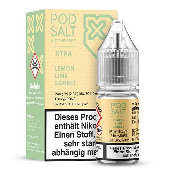 Pod Salt Xtra Lemon Lime Sorbet Nikotinsalz Liquid 10 ml 10mg