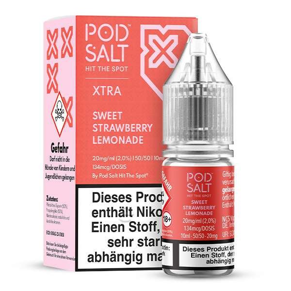 Pod Salt Xtra Sweet Strawberry Lemonade Nikotinsalz Liquid 10 ml 10mg