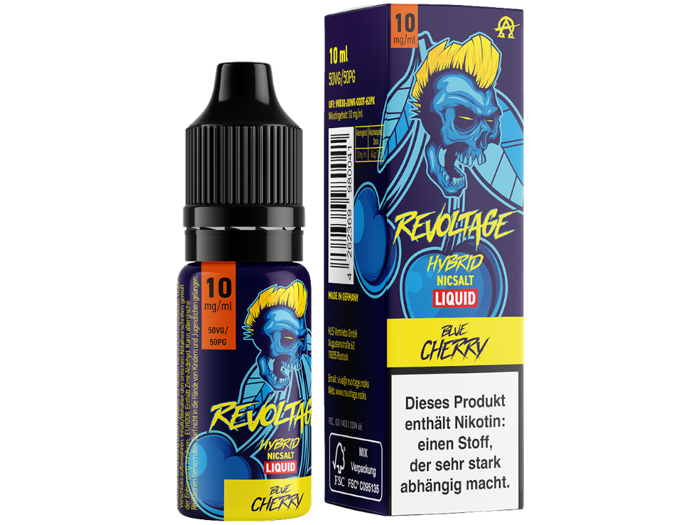 REVOLTAGE - Blue Cherry - Hybrid Nikotin Salz Liquid