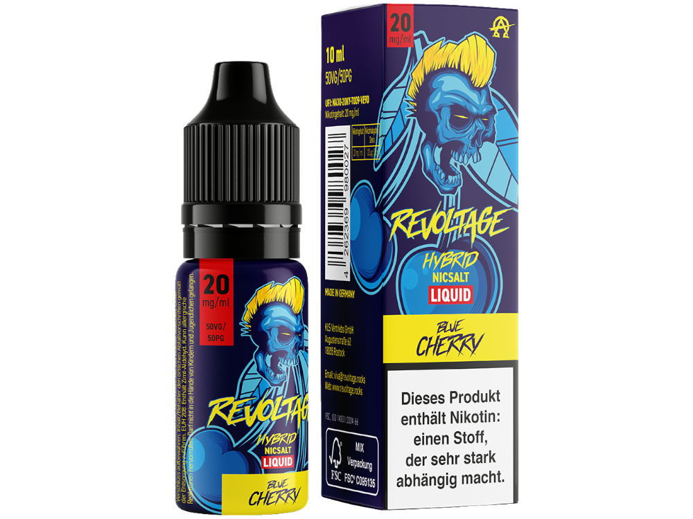 REVOLTAGE - Blue Cherry - Hybrid Nikotin Salz Liquid