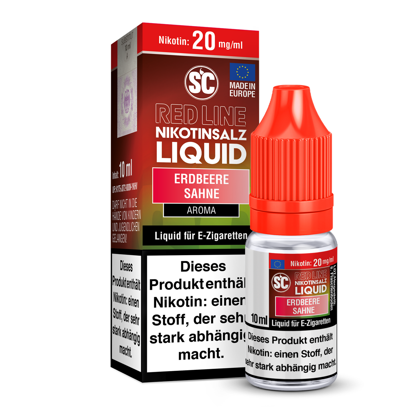 SC RED LINE - Erdbeer Sahne Nikotinsalz Liquid
