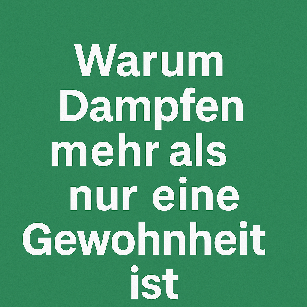 „Warum Dampfen mehr als nur eine Gewohnheit ist“