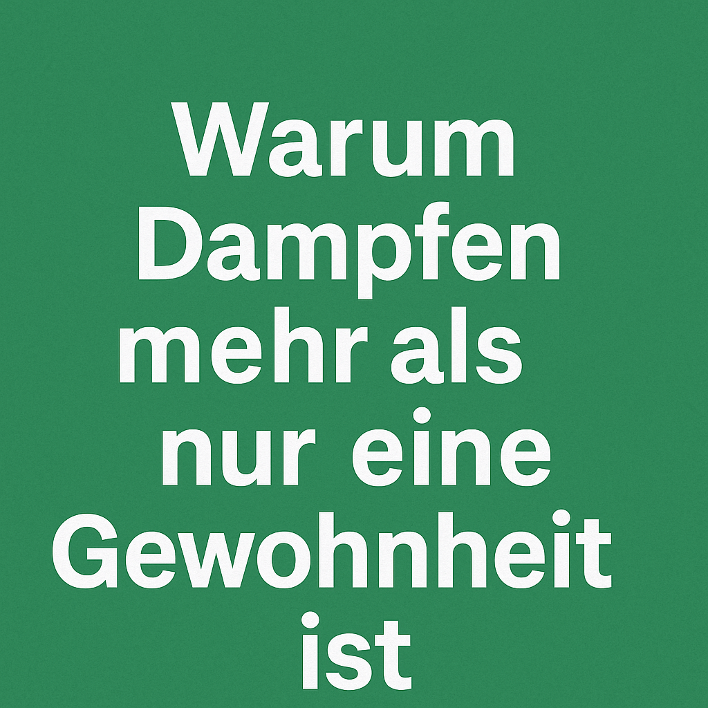 „Warum Dampfen mehr als nur eine Gewohnheit ist“