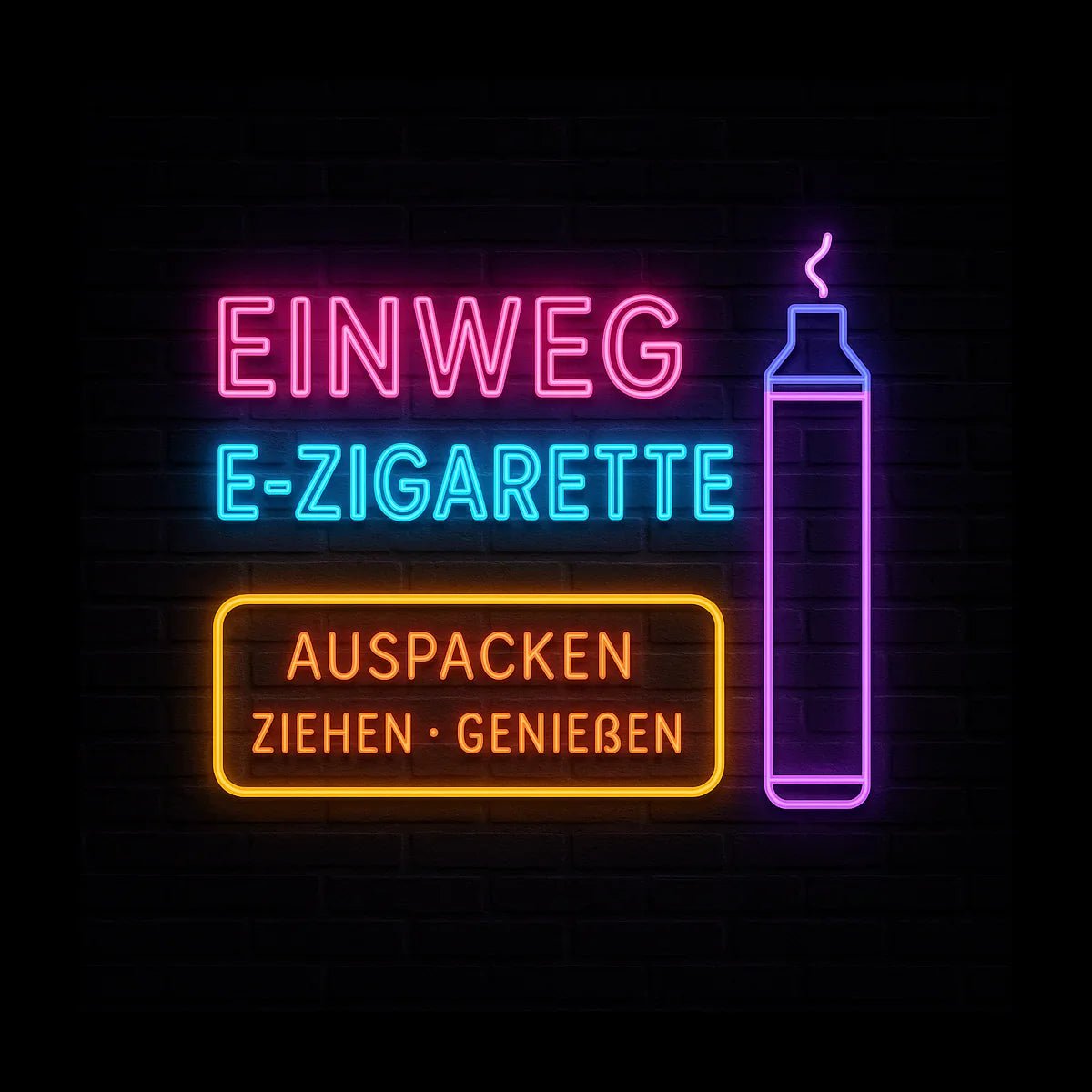 „Einweg E-Zigaretten Sortiment – Auswahl verschiedener Marken und Geschmacksrichtungen“