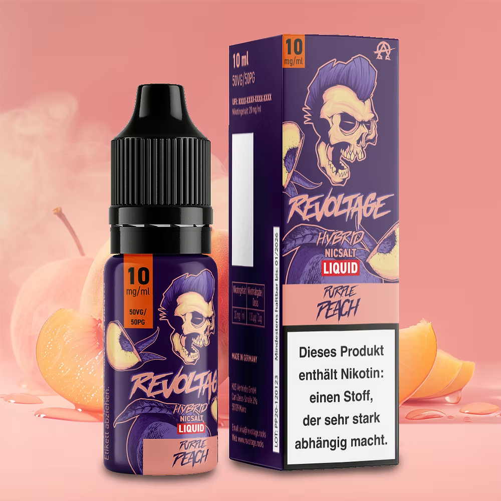 REVOLTAGE Purple Peach Hybrid Nikotinsalz Liquid 10 ml 10mg