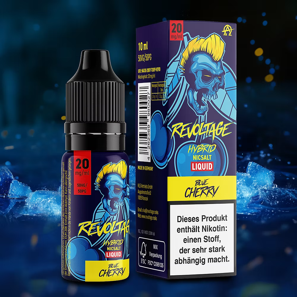 REVOLTAGE Blue Cherry Hybrid Nikotinsalz Liquid 10 ml 20mg