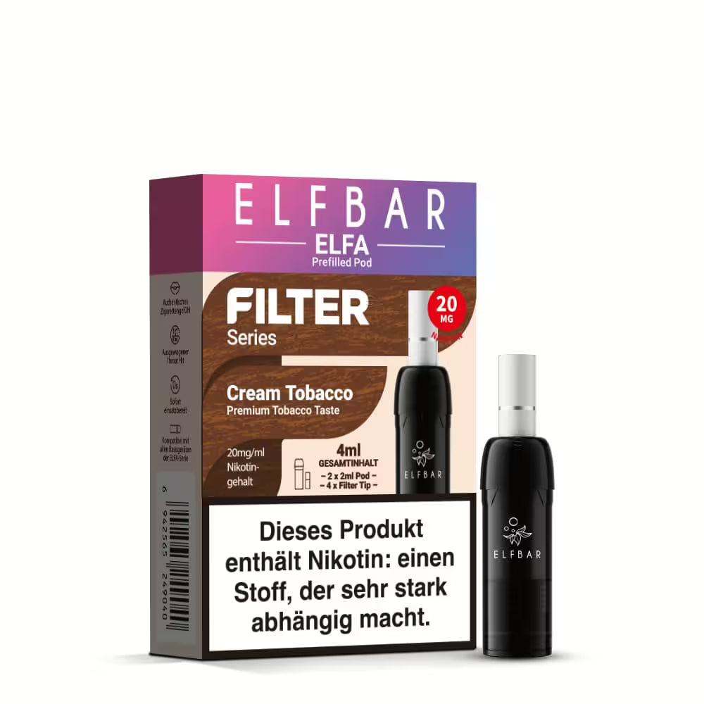 Elfbar Elfa Einweg Pod Filter Serie - Cream Tobacco Nikotinsalz 20mg