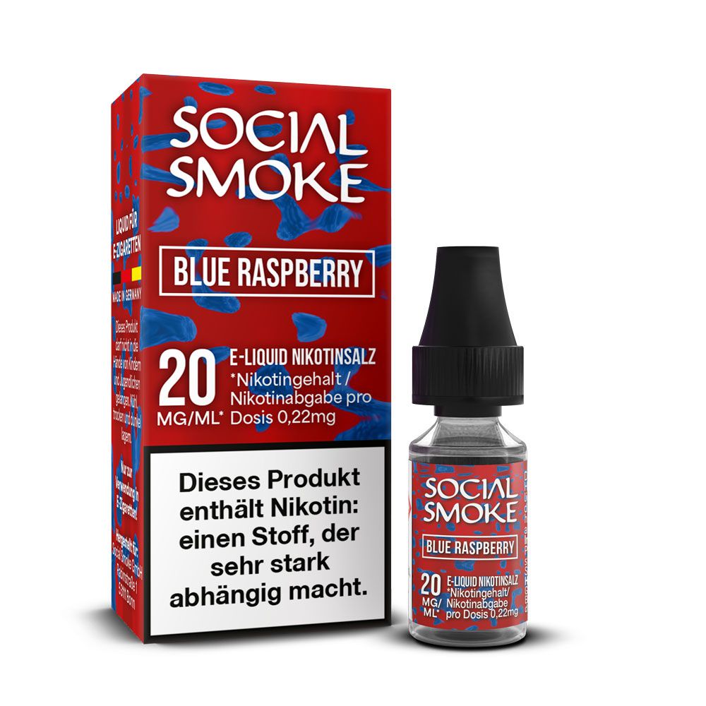 Social Smoke Blue Raspberry Nikotinsalz Liquid 10 ml 20mg