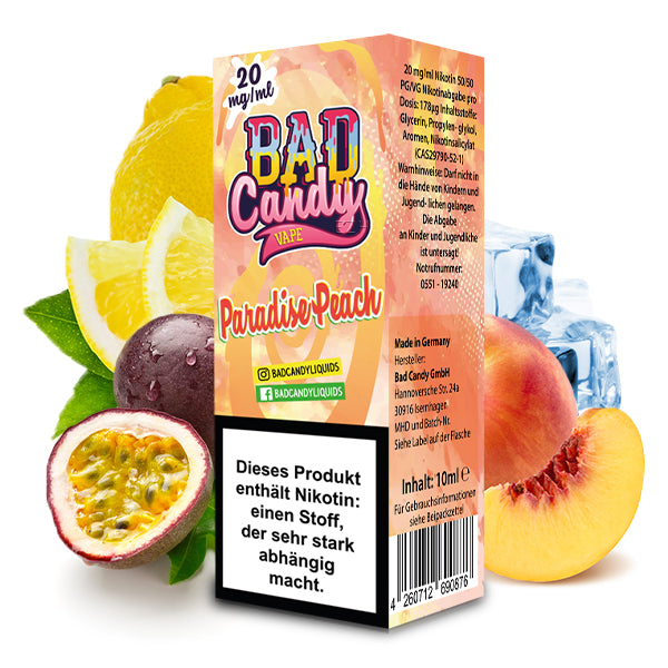 Bad Candy Liquids Paradise Peach Nikotinsalz Liquid 10ml