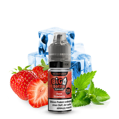 BIG BOTTLE Fresh Strawberry Nikotinsalz Liquid 10 ml