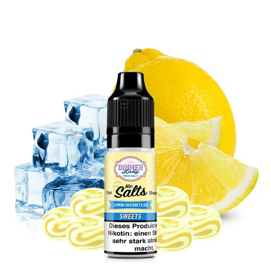 DINNER LADY Lemon Sherbets Ice Nikotinsalz Liquid 10 ml