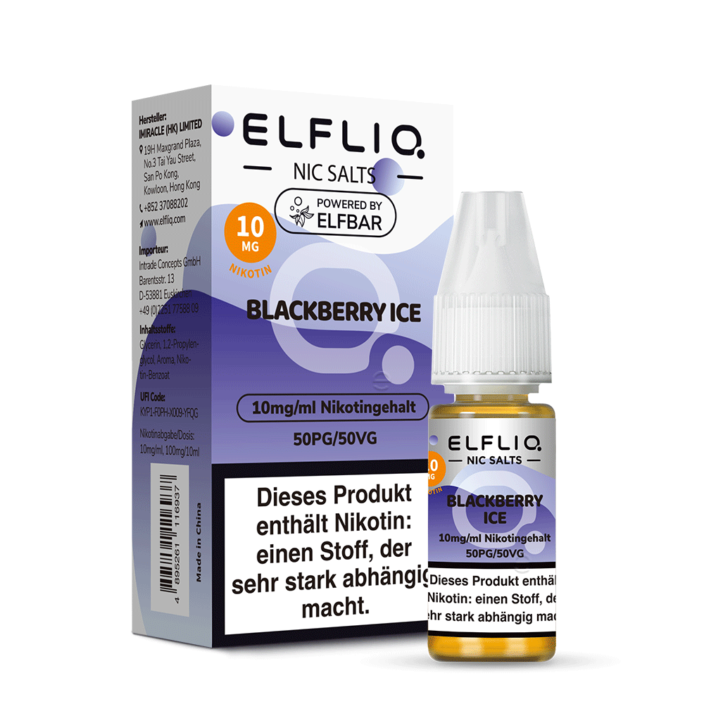 ELFBAR ELFLIQ Blackberry Ice Nikotinsalz Liquid 10 ml 10mg