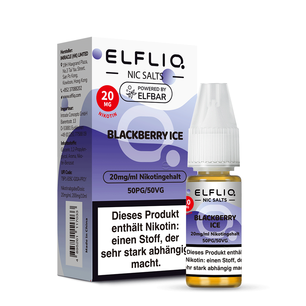 ELFBAR ELFLIQ Blackberry Ice Nikotinsalz Liquid 10 ml 20mg