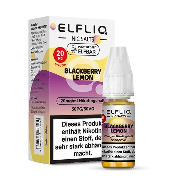 ELFBAR ELFLIQ Blackberry Lemon Nikotinsalz Liquid 10 ml 20mg
