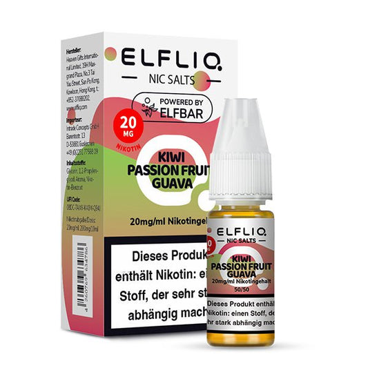 ELFBAR ELFLIQ Kiwi Passion Fruit Guava Nikotinsalz Liquid 10 ml 10mg