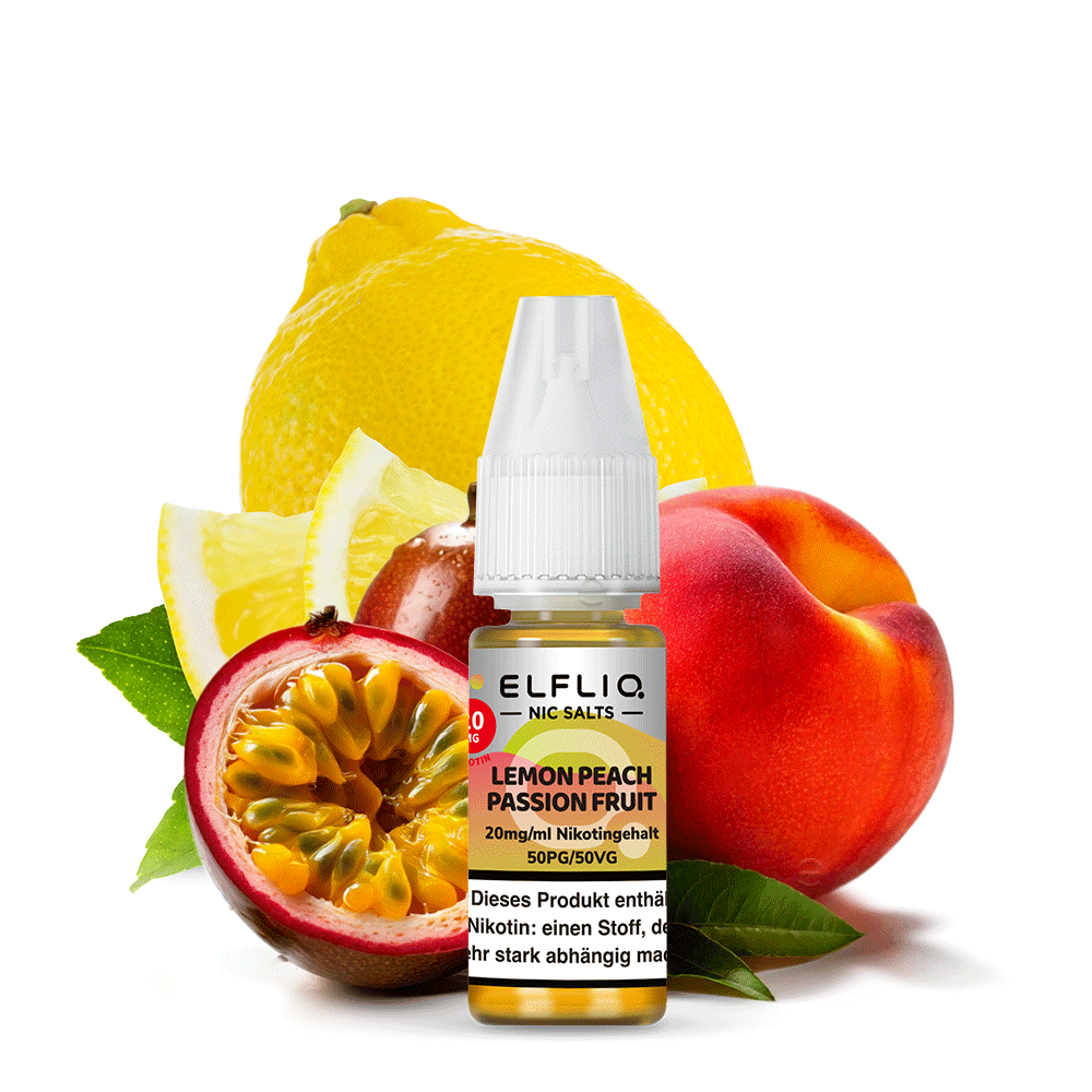 ELFBAR ELFLIQ Lemon Peach Passion Fruit Nikotinsalz Liquid 10 ml 20mg
