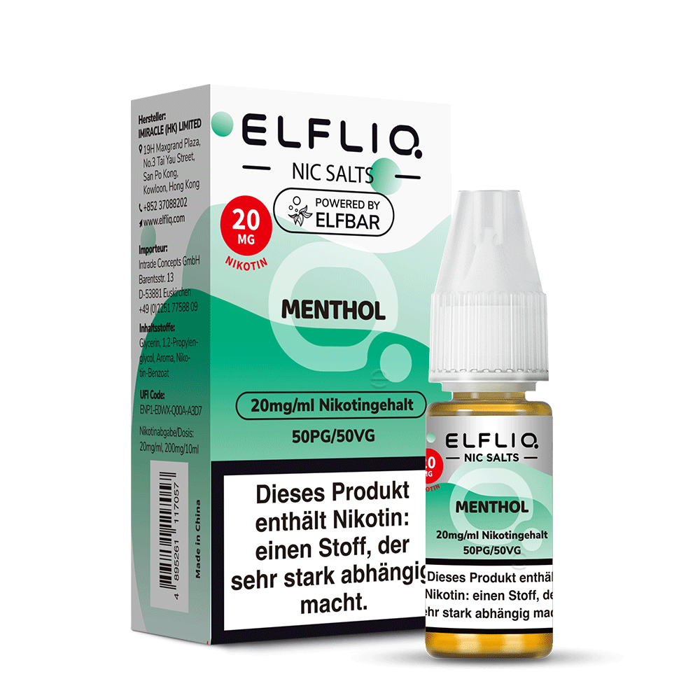 ELFBAR ELFLIQ Menthol Nikotinsalz Liquid 10 ml 20mg