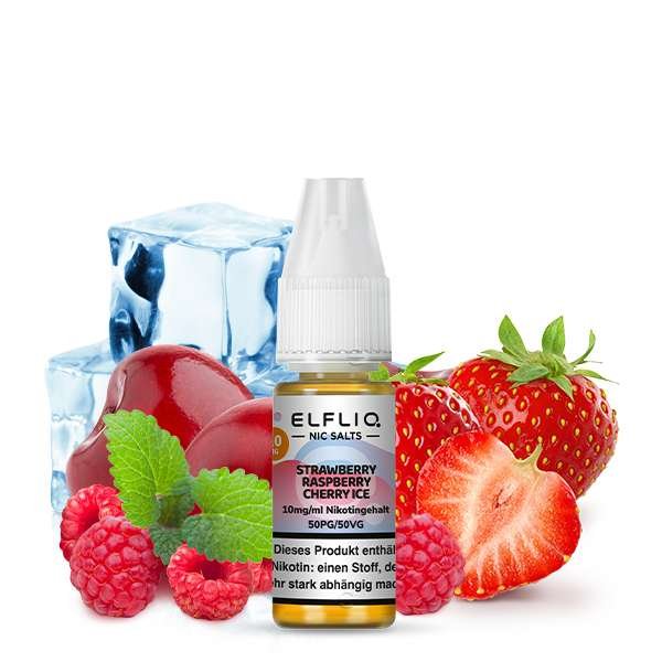 ELFBAR ELFLIQ Strawberry Raspberry Cherry Ice Nikotinsalz Liquid 10 ml 10mg