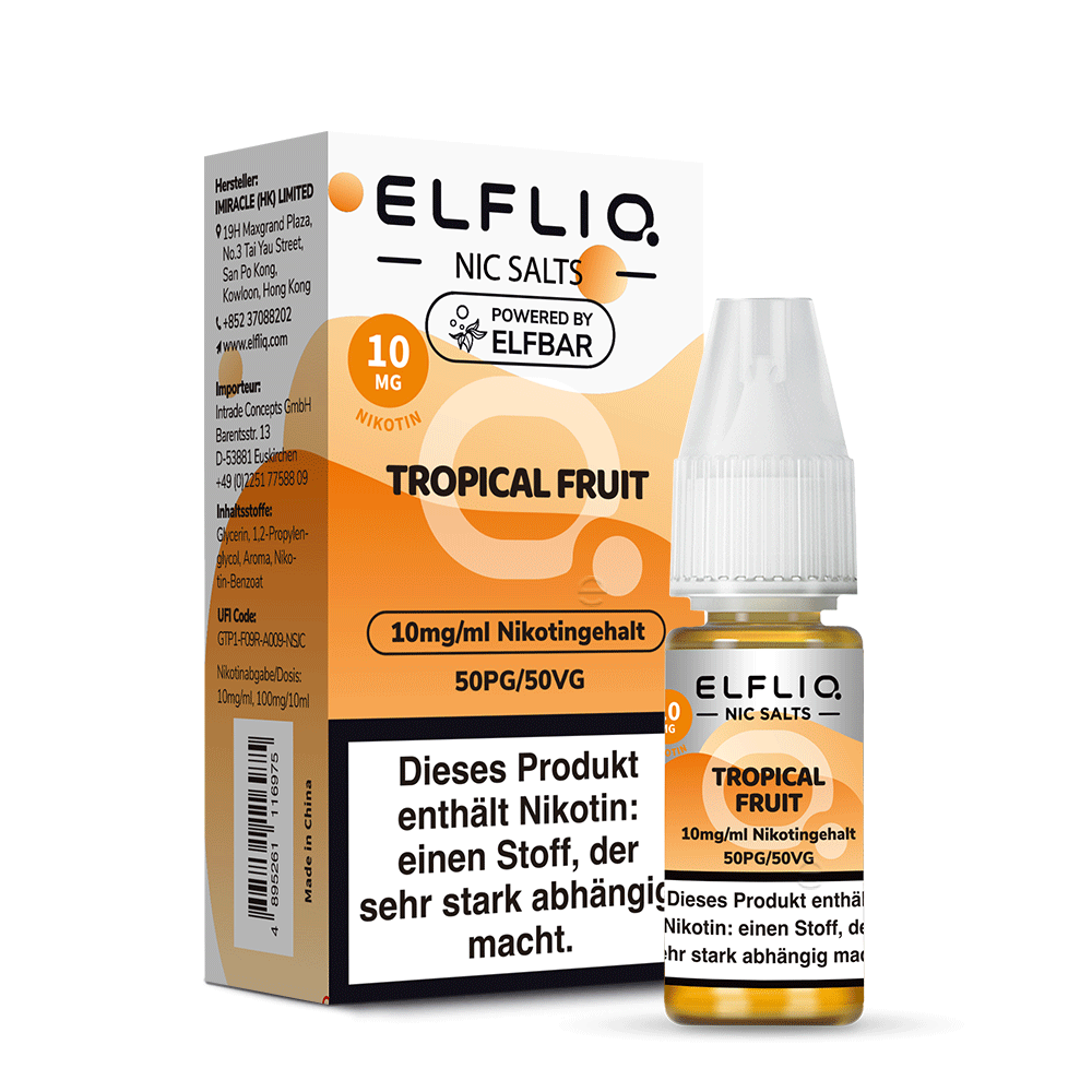 ELFBAR ELFLIQ Tropical Fruit Nikotinsalz Liquid 10 ml 10mg