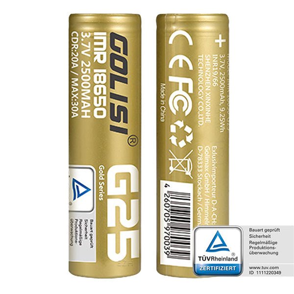 Golisi G25 18650 20A 2500mAh Akku - YASIRZ E - Zigaretten Onlineshop