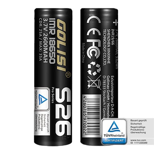 Golisi S26 18650 35A 2600mAh Akku - YASIRZ E - Zigaretten Onlineshop