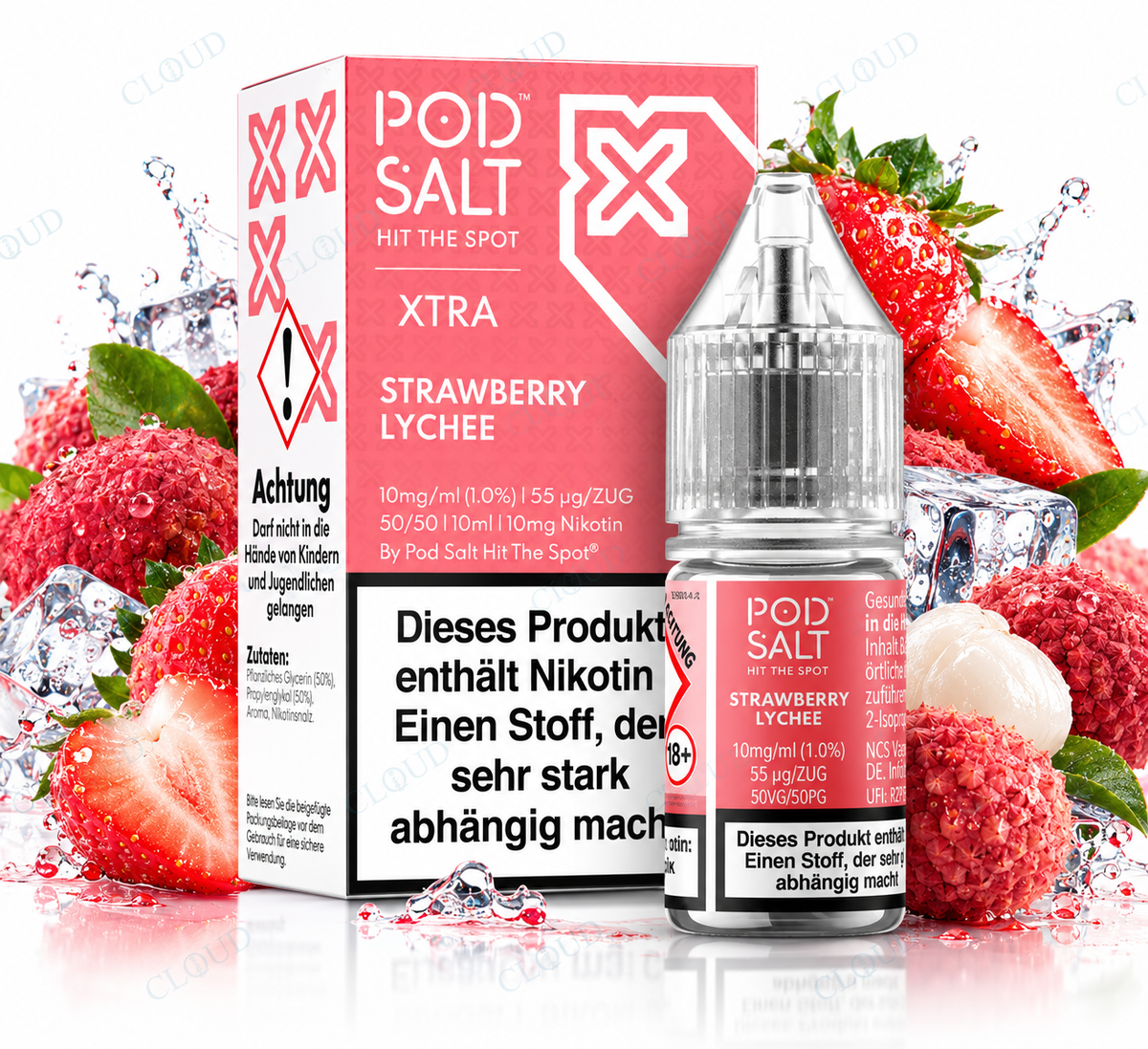 POD SALT XTRA Strawberry Lychee Nikotinsalz Liquid 10 ml
