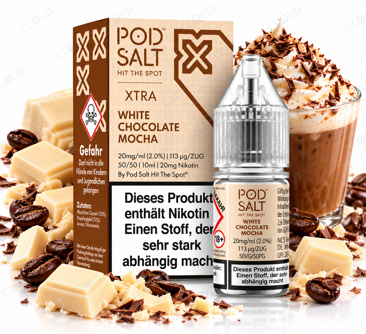 POD SALT XTRA White Chocolate Mocha Nikotinsalz Liquid 10 ml