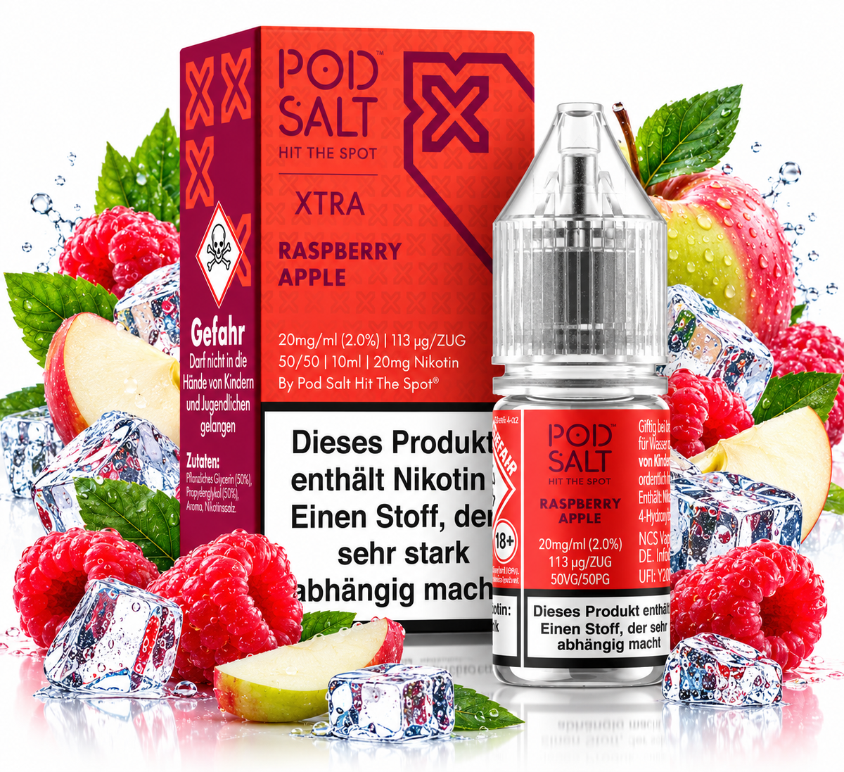 POD SALT XTRA Raspberry Apple Nikotinsalz Liquid 10 ml