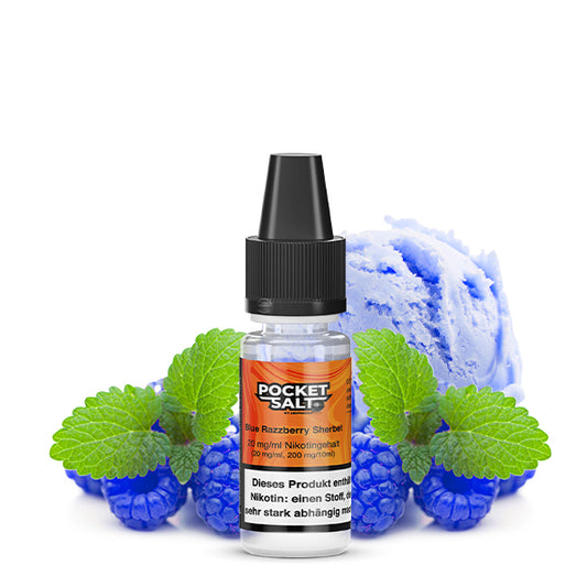 POCKET SALT Blue Razzberry Sherbet Nikotinsalz Liquid 10 ml