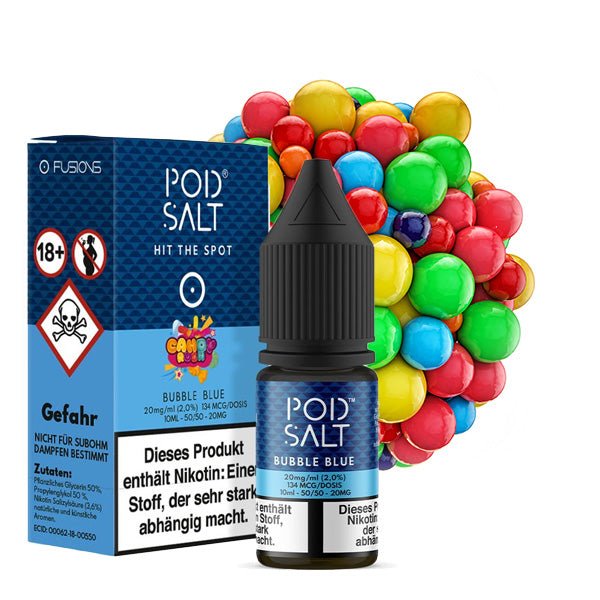 POD SALT FUSION Bubble Blue Nikotinsalz Liquid 10 ml 20mg