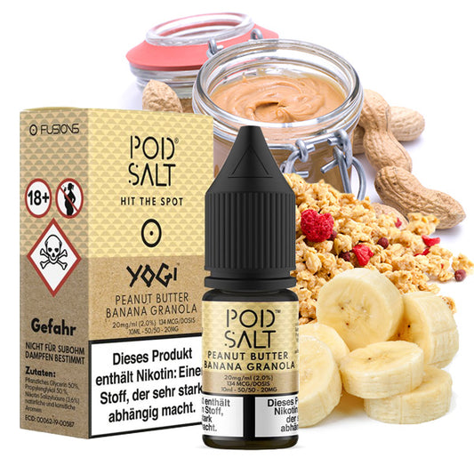 POD SALT FUSION Peanut Butter Banana Granola Nikotinsalz Liquid 10ml