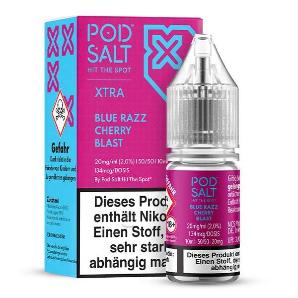 Pod Salt Xtra Blue Razz Cherry Blast Nikotinsalz Liquid 10 ml 10mg