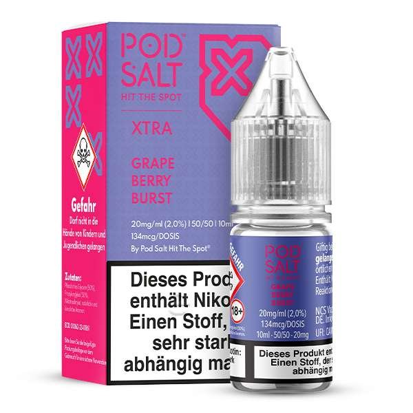 Pod Salt Xtra Grape Berry Burst Nikotinsalz Liquid 10 ml 10mg