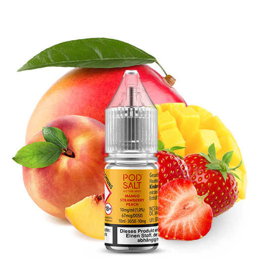 Pod Salt Xtra - Mango Strawberry Peach Nikotinsalz Liquid 10ml