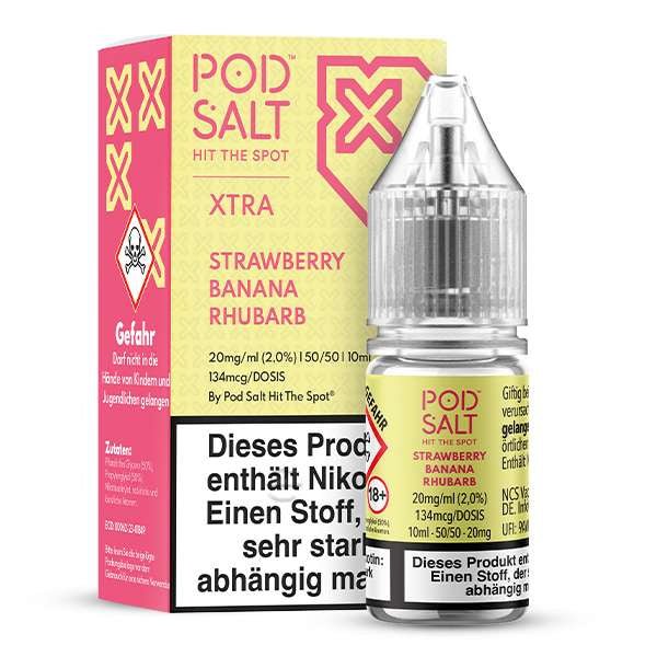 Pod Salt Xtra Strawberry Banana Rhubarb Nikotinsalz Liquid 10 ml 10mg