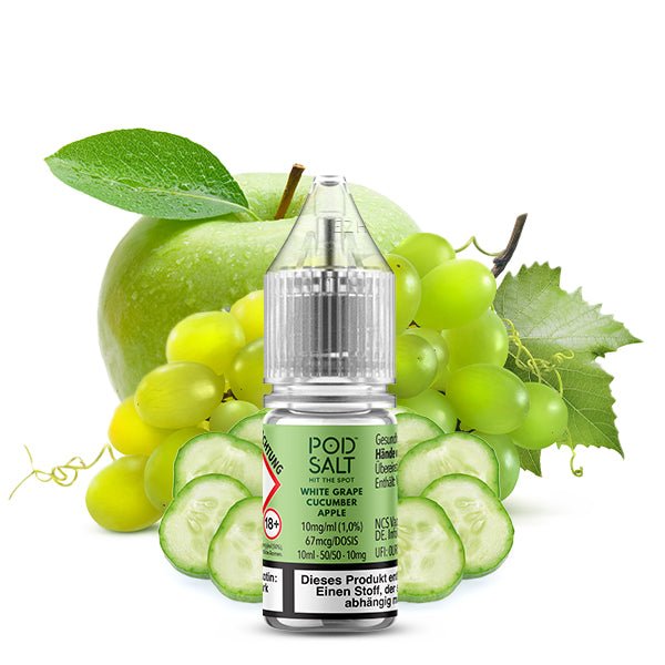 Pod Salt Xtra White Grape Cucumber Apple Nikotinsalz Liquid 10 ml 10mg