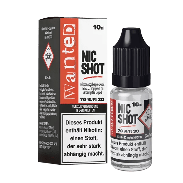Wanted 10ml Nikotin Shot 30PG / 70VG